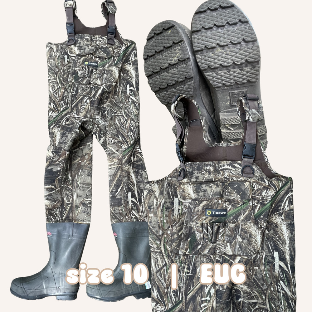 TIDEWE chest waders, hunting waders men's 10, 800G insulation, waterproof